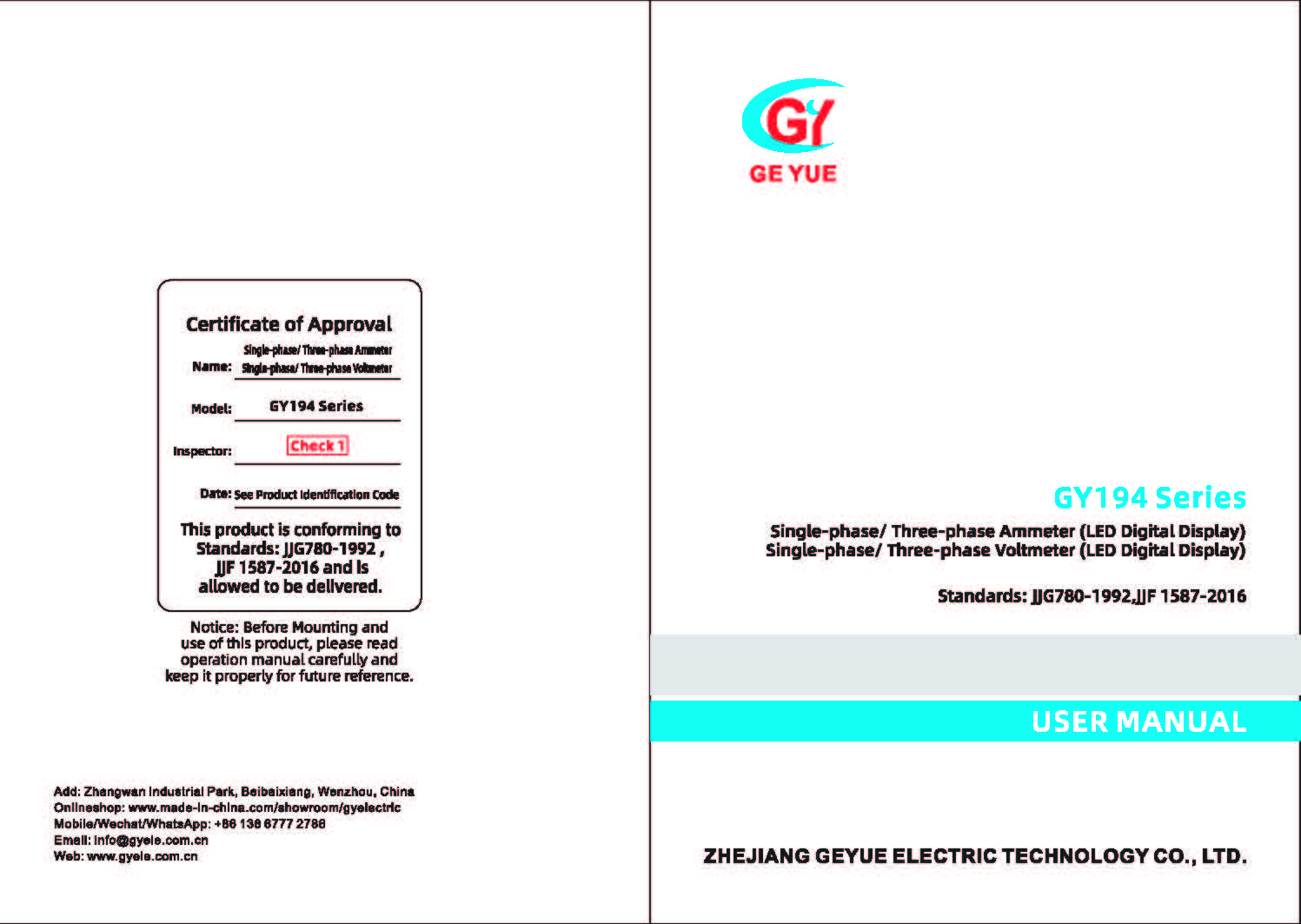 Gy194u K4 Series Led Lcd Ac Dc Rs485 Three Phase Voltmeter