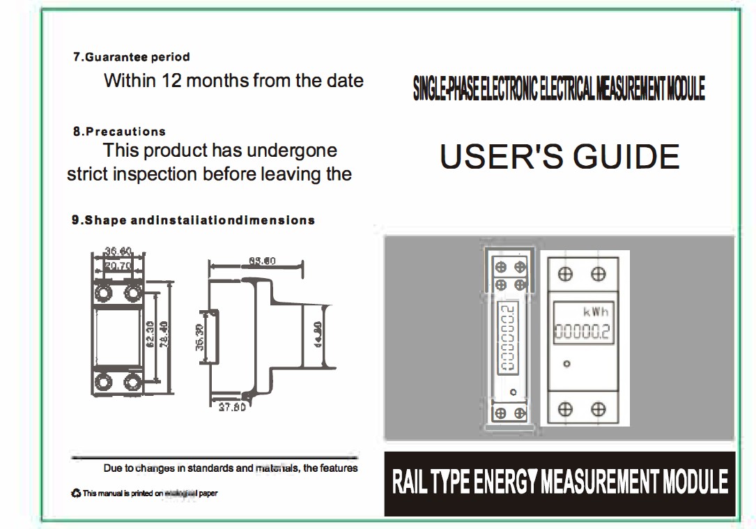 Gy1plcd Single Phase 1p Lcd Electronic Energy Meter